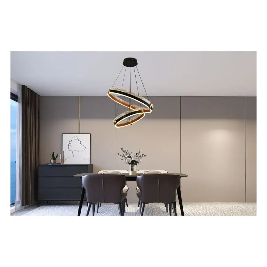Himmennettävä LED-kattokruunu johdossa LED/140W/230V 3000-6500K + kauko-ohjaus