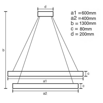 Himmennettävä LED-kattokruunu johdossa LED/140W/230V 3000-6500K + kauko-ohjaus