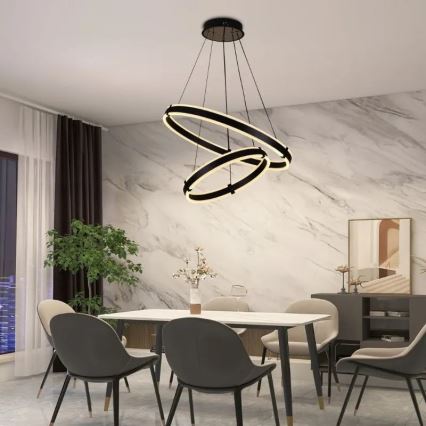 Himmennettävä LED-kattokruunu johdossa LED/140W/230V 3000-6500K + kauko-ohjaus