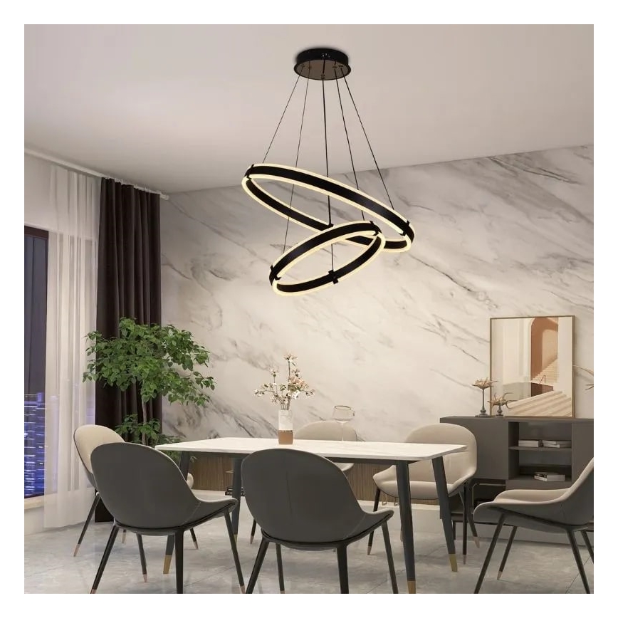 Himmennettävä LED-kattokruunu johdossa LED/140W/230V 3000-6500K + kauko-ohjaus