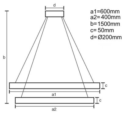 Himmennettävä LED-kattokruunu johdossa LED/140W/230V 3000-6500K + kauko-ohjaus