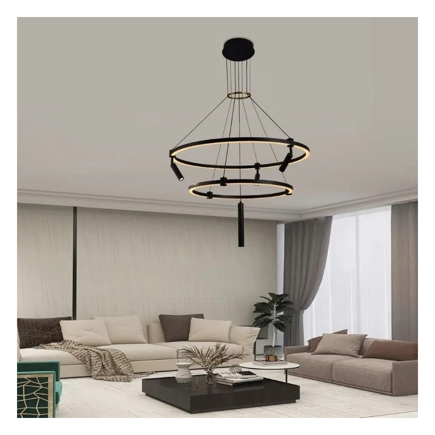 Himmennettävä LED-kattokruunu johdossa LED/140W/230V 3000-6500K + kauko-ohjaus