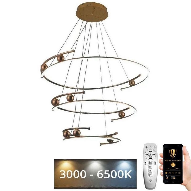Himmennettävä LED-kattokruunu johdossa LED/170W/230V 3000-6500K halkaisija 80 cm + kauko-ohjaus