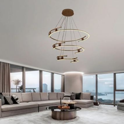 Himmennettävä LED-kattokruunu johdossa LED/170W/230V 3000-6500K halkaisija 80 cm + kauko-ohjaus