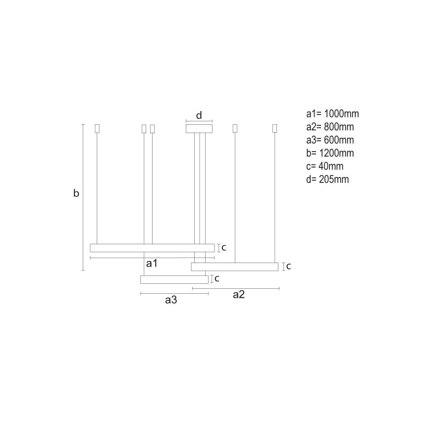Himmennettävä LED-kattokruunu johdossa LED/170W/230V 3000-6500K + kauko-ohjaus