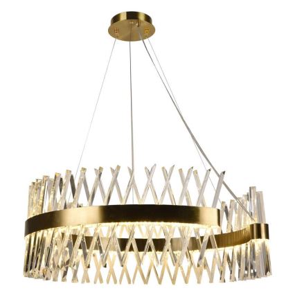 LED Himmennettävä kristalli kattokruunu johdossa LED/175W/230V 3000-6500K kulta + kauko-ohjaus
