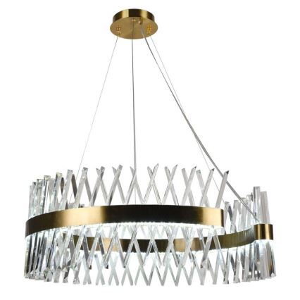 LED Himmennettävä kristalli kattokruunu johdossa LED/175W/230V 3000-6500K kulta + kauko-ohjaus