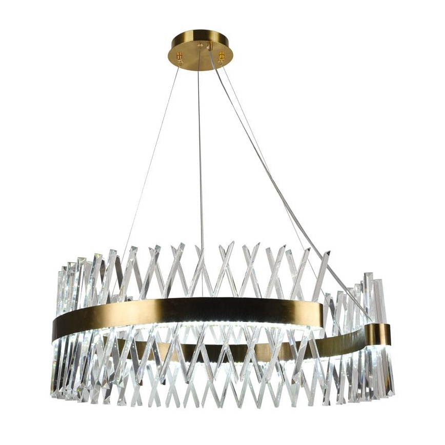 LED Himmennettävä kristalli kattokruunu johdossa LED/175W/230V 3000-6500K kulta + kauko-ohjaus