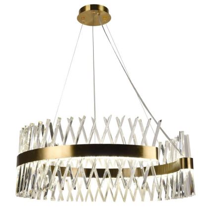LED Himmennettävä kristalli kattokruunu johdossa LED/175W/230V 3000-6500K kulta + kauko-ohjaus