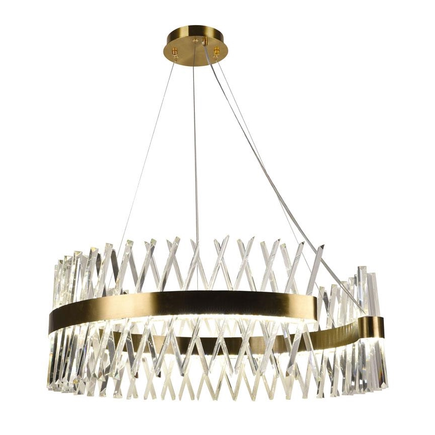 LED Himmennettävä kristalli kattokruunu johdossa LED/175W/230V 3000-6500K kulta + kauko-ohjaus
