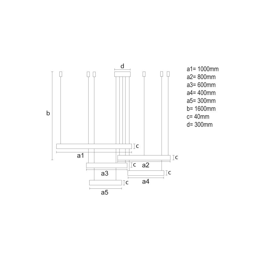 Himmennettävä LED-kattokruunu johdossa LED/220W/230V 3000-6500K + kauko-ohjaus