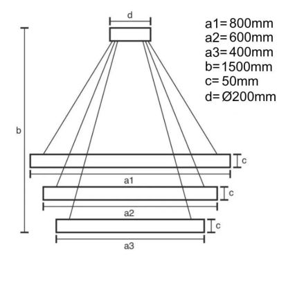 Himmennettävä LED-kattokruunu johdossa LED/235W/230V 3000-6500K + kauko-ohjaus