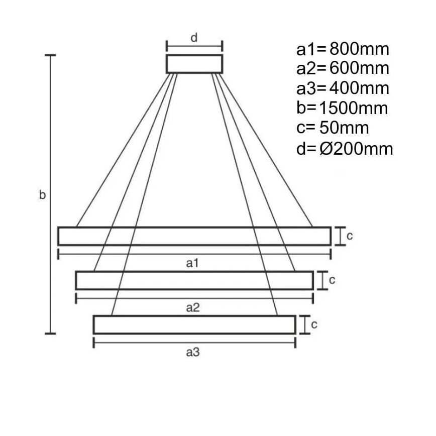 Himmennettävä LED-kattokruunu johdossa LED/235W/230V 3000-6500K + kauko-ohjaus