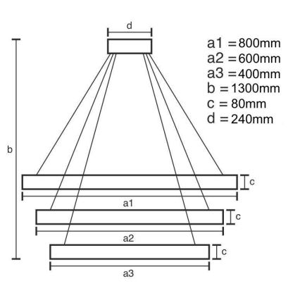 Himmennettävä LED-kattokruunu johdossa LED/240W/230V 3000-6500K + kauko-ohjaus