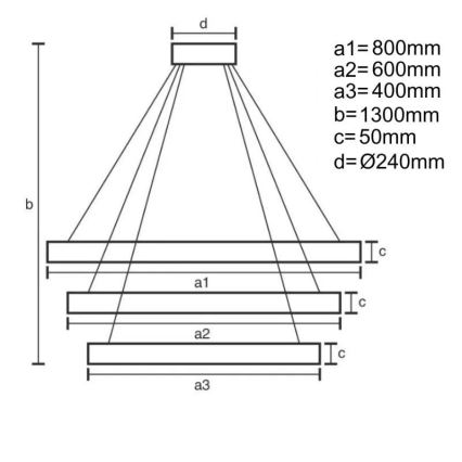 Himmennettävä LED-kattokruunu johdossa LED/250W/230V 3000-6500K + kauko-ohjaus