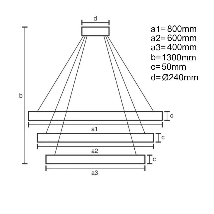 Himmennettävä LED-kattokruunu johdossa LED/250W/230V 3000-6500K + kauko-ohjaus