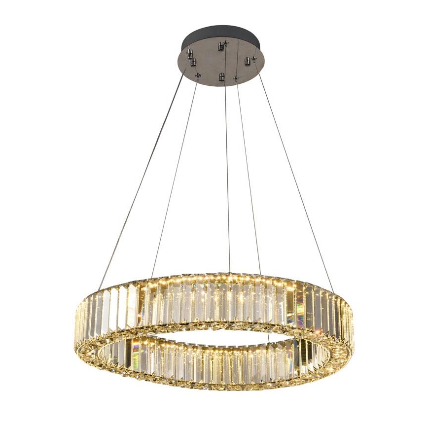 LED Himmennettävä kristallikruunu narussa LED/40W/230V 3000-6500K kiiltävä kromi + kauko-ohjaus