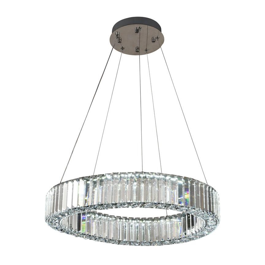 LED Himmennettävä kristallikruunu narussa LED/40W/230V 3000-6500K kiiltävä kromi + kauko-ohjaus
