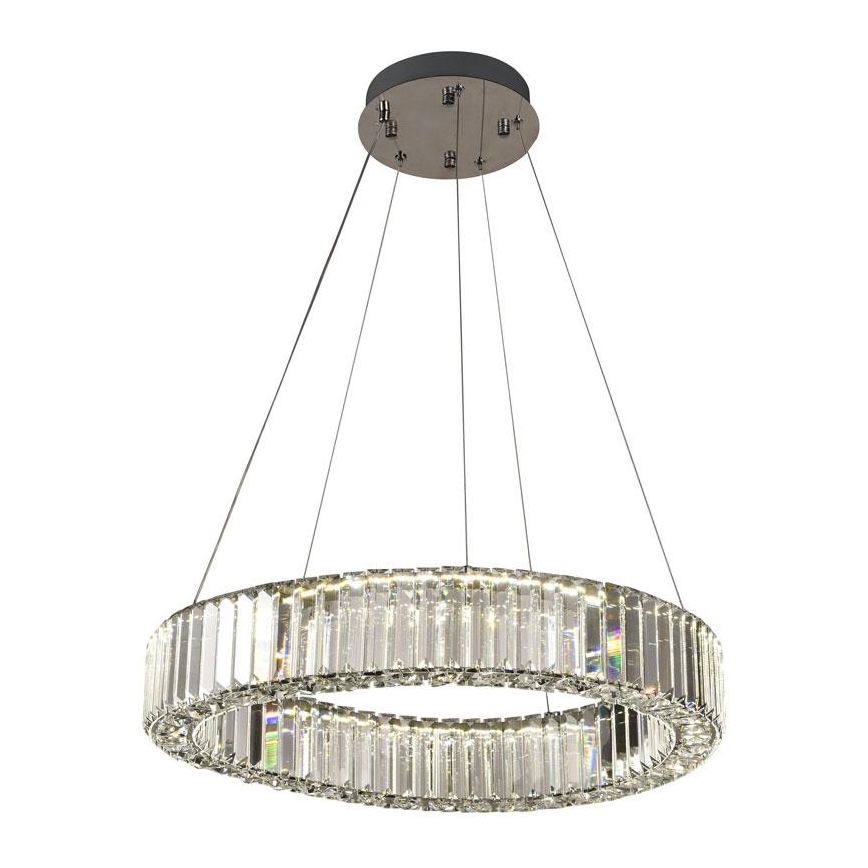LED Himmennettävä kristallikruunu narussa LED/40W/230V 3000-6500K kiiltävä kromi + kauko-ohjaus