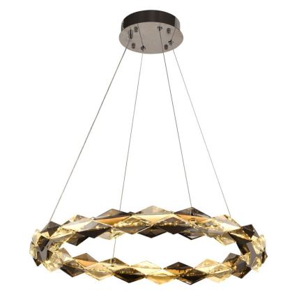 LED Himmennettävä kristallikruunu narussa LED/40W/230V 3000-6500K kiiltävä kromi + kauko-ohjaus