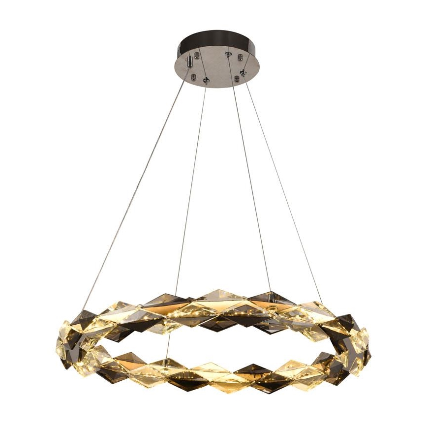 LED Himmennettävä kristallikruunu narussa LED/40W/230V 3000-6500K kiiltävä kromi + kauko-ohjaus