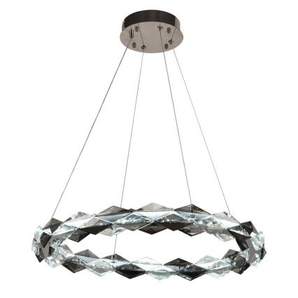 LED Himmennettävä kristallikruunu narussa LED/40W/230V 3000-6500K kiiltävä kromi + kauko-ohjaus