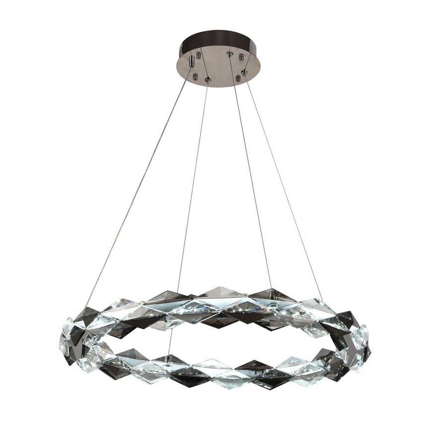 LED Himmennettävä kristallikruunu narussa LED/40W/230V 3000-6500K kiiltävä kromi + kauko-ohjaus