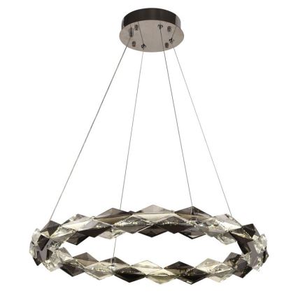 LED Himmennettävä kristallikruunu narussa LED/40W/230V 3000-6500K kiiltävä kromi + kauko-ohjaus