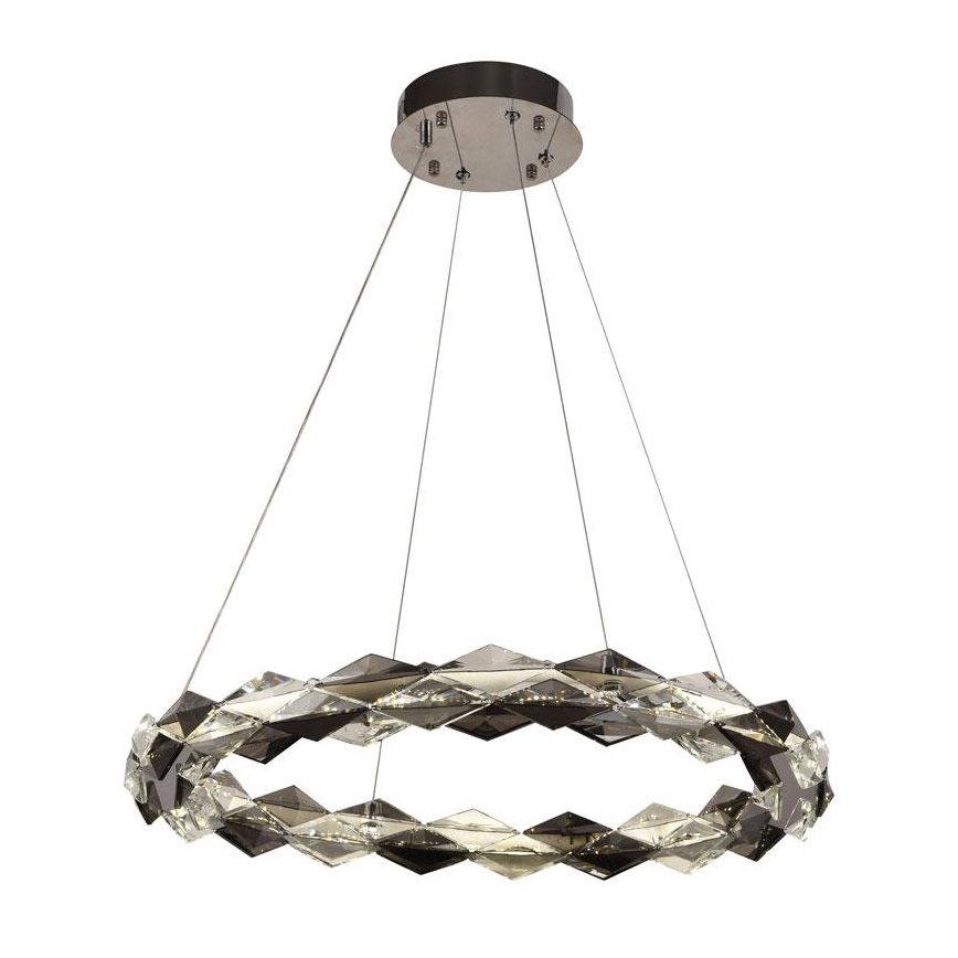 LED Himmennettävä kristallikruunu narussa LED/40W/230V 3000-6500K kiiltävä kromi + kauko-ohjaus
