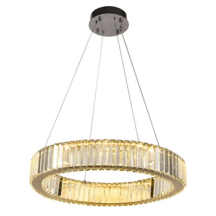 LED Himmennettävä kristallikruunu narussa LED/40W/230V 3000-6500K kiiltävä kromi + kauko-ohjaus