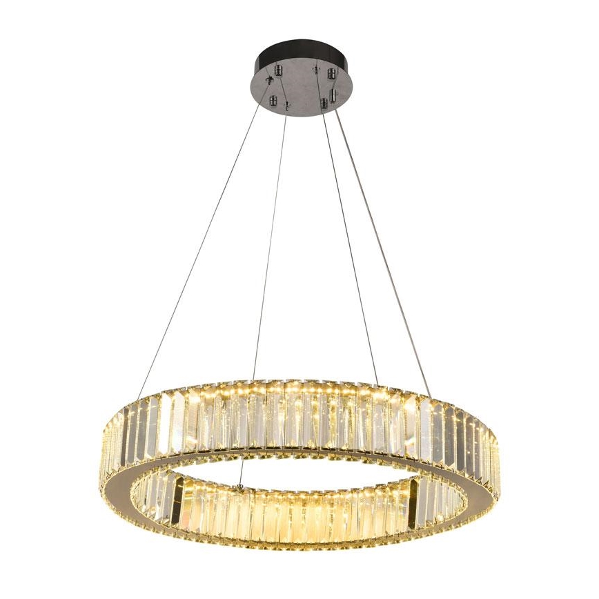 LED Himmennettävä kristallikruunu narussa LED/40W/230V 3000-6500K kiiltävä kromi + kauko-ohjaus