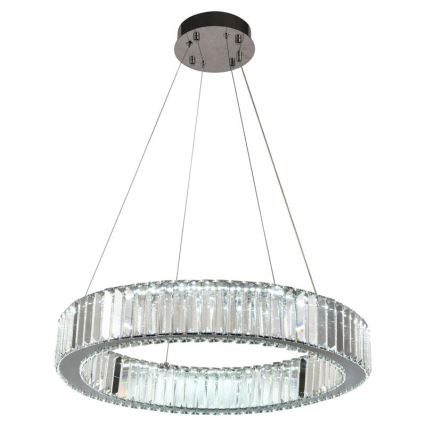LED Himmennettävä kristallikruunu narussa LED/40W/230V 3000-6500K kiiltävä kromi + kauko-ohjaus
