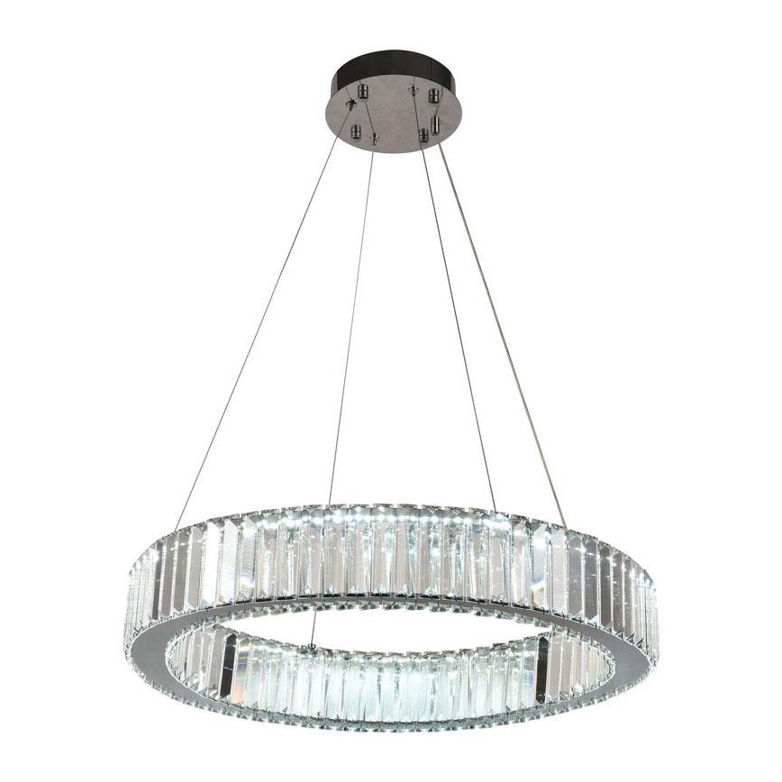 LED Himmennettävä kristallikruunu narussa LED/40W/230V 3000-6500K kiiltävä kromi + kauko-ohjaus
