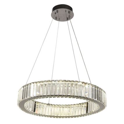 LED Himmennettävä kristallikruunu narussa LED/40W/230V 3000-6500K kiiltävä kromi + kauko-ohjaus
