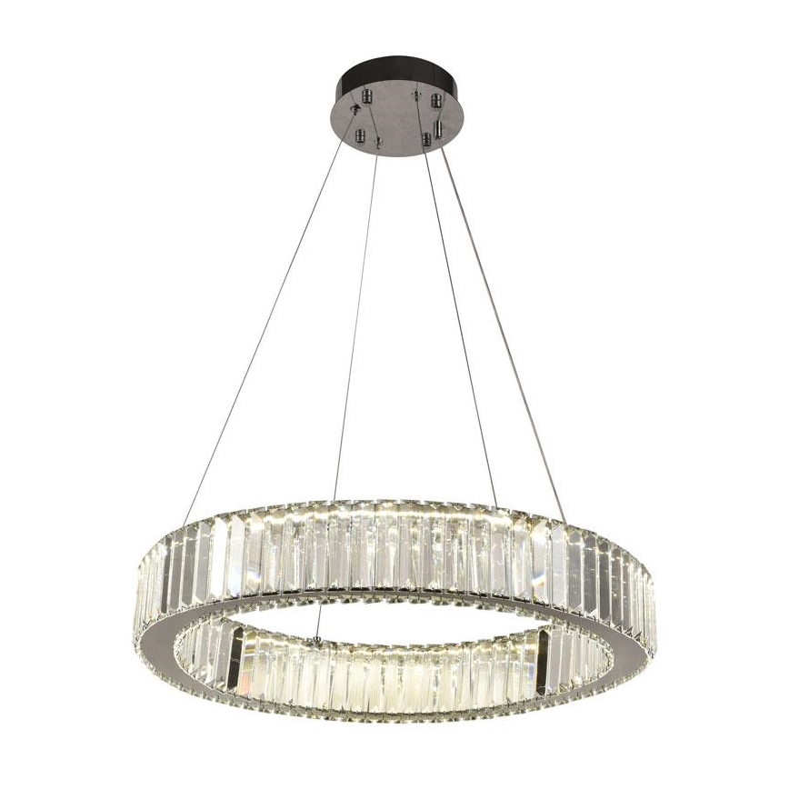 LED Himmennettävä kristallikruunu narussa LED/40W/230V 3000-6500K kiiltävä kromi + kauko-ohjaus