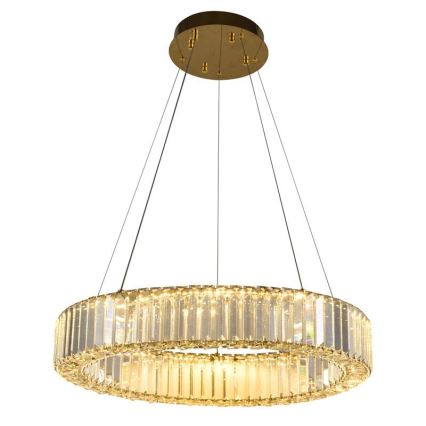 LED Himmennettävä kristalli kattokruunu johdossa LED/40W/230V 3000-6500K kromi/kulta + kauko-ohjaus