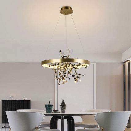 Himmennettävä LED-kattokruunu johdossa LED/40W/230V 3000-6500K kulta + kauko-ohjaus