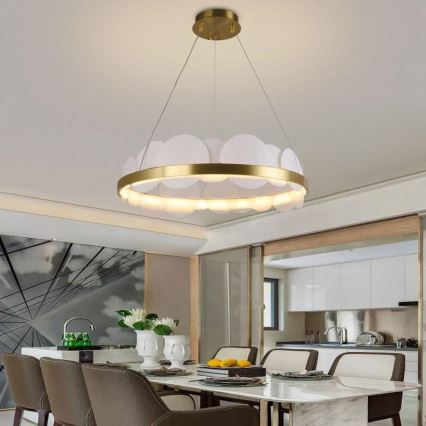 Himmennettävä LED-kattokruunu johdossa LED/40W/230V 3000-6500K kulta + kauko-ohjaus
