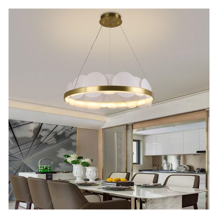 Himmennettävä LED-kattokruunu johdossa LED/40W/230V 3000-6500K kulta + kauko-ohjaus