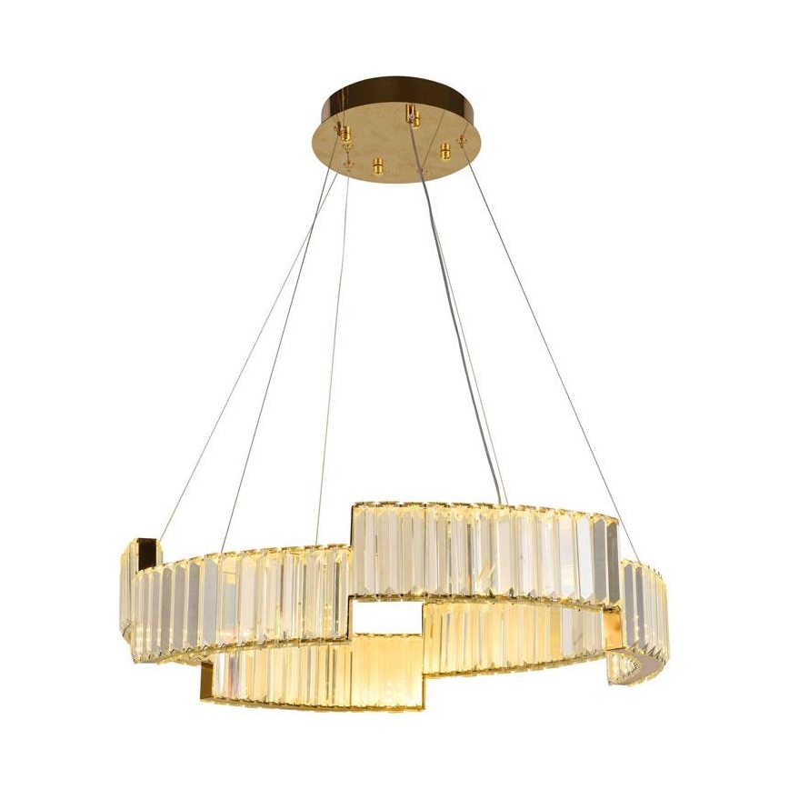LED Himmennettävä kristalli kattokruunu johdossa LED/40W/230V 3000-6500K kulta + kauko-ohjaus