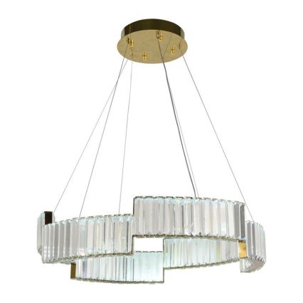 LED Himmennettävä kristalli kattokruunu johdossa LED/40W/230V 3000-6500K kulta + kauko-ohjaus