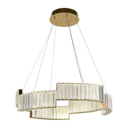 LED Himmennettävä kristalli kattokruunu johdossa LED/40W/230V 3000-6500K kulta + kauko-ohjaus