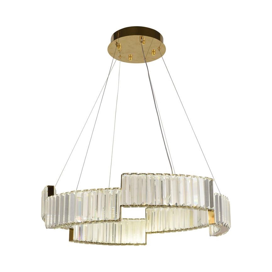LED Himmennettävä kristalli kattokruunu johdossa LED/40W/230V 3000-6500K kulta + kauko-ohjaus