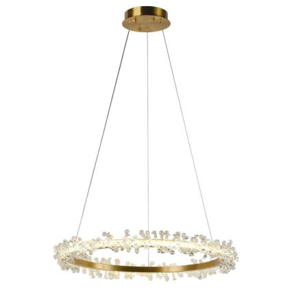 LED Himmennettävä kristalli kattokruunu johdossa LED/40W/230V 3000-6500K kulta + kauko-ohjaus