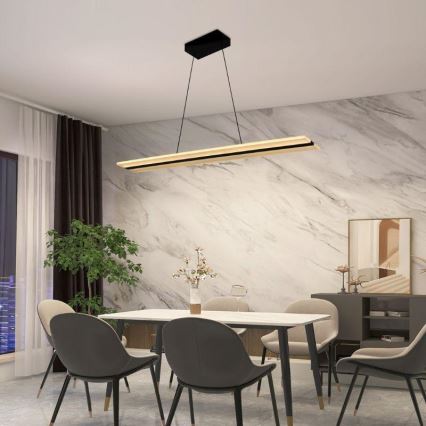 Himmennettävä LED-kattokruunu johdossa LED/40W/230V 3000-6500K musta + kauko-ohjaus
