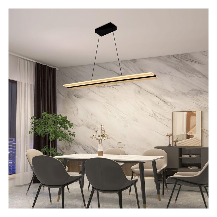 Himmennettävä LED-kattokruunu johdossa LED/40W/230V 3000-6500K musta + kauko-ohjaus