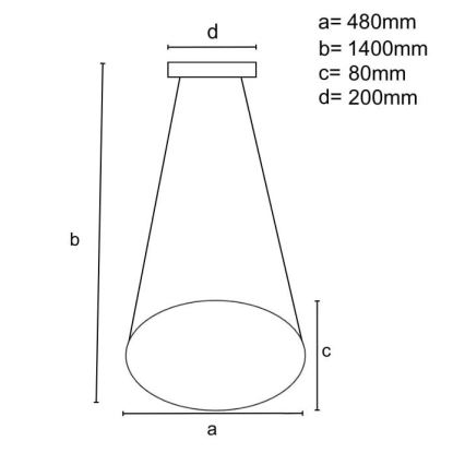 Himmennettävä LED-kattokruunu johdossa LED/40W/230V 3000-6500K musta + kauko-ohjaus