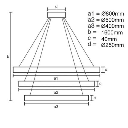 Himmennettävä LED-kattokruunu johdossa LED/45W/230V 3000-6500K + kauko-ohjaus