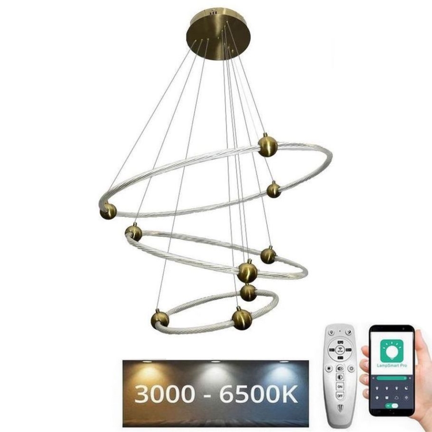 Himmennettävä LED-kattokruunu johdossa LED/45W/230V 3000-6500K + kauko-ohjaus