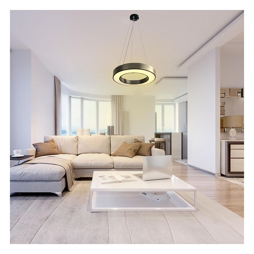 Himmennettävä LED-kattokruunu johdossa LED/45W/230V 3000-6500K musta + kauko-ohjaus